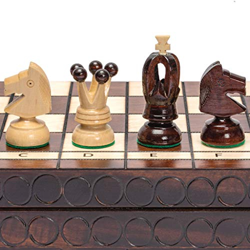 Husaria European International Chess Holzspielset King's Classic - 45 Zentimeter Großes Schachspiel