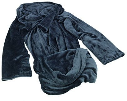 TV Unser Original 03689 Kuscheldecke mit Ärmeln und Fußtasche, anthrazit