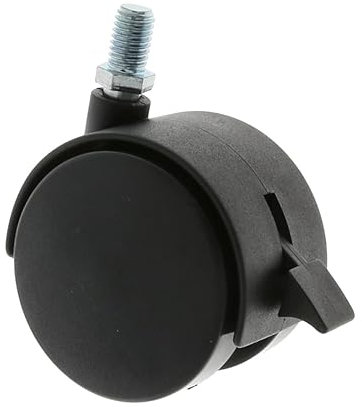 MS Beschläge® Möbelrolle Möbeltransportrolle Stuhlrolle ø 60mm aus Kunststoff mit Gewindestift M10 inkl. Bremse