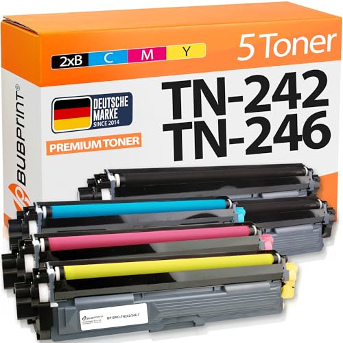 Bubprint 5 Toner kompatibel mit Brother TN-242 TN-246 Multipack | Passend für DCP-9017CDW DCP-9022CDW HL-3142CW HL-3152CDW HL-3172CDW MFC-9142CDN MFC-9332CDW MFC-9342CDW