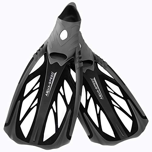 Aqua Speed Flossen Herren I Schnorchelflossen Männer I Tauchflossen I Badeflossen I Schwimmbadflossen I Swimming Flippers I Snorkeling Fins I Tauchen I grau - Weiss I Gr. 42-43 I INOX