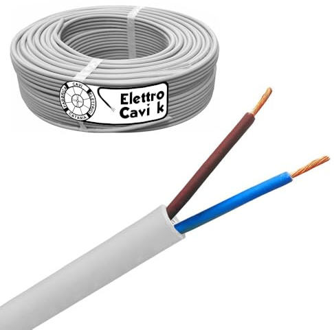 ELETTROCAVI K - CAVO ELETTRICO FROR 2x2,5 mm² GOMMATO ANTIFIAMMA FLESSIBILE BIPOLARE 2 POLI 450/750V CPR PROFESSIONALE MADE IN ITALY 10 METRI