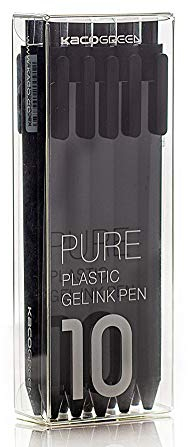 czxwyst KACO Soft Touch einziehbare Gelschreiber Schriftzug-Stiftsatz 0,5 mm feine Spitze (Schwarze Farbe 10er Pack schwarze Tinte)