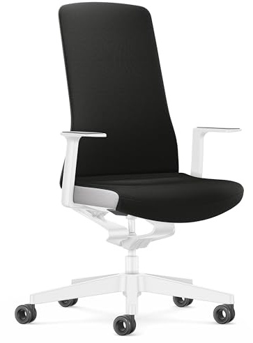 Interstuhl Bürostuhl Pure Interior Edition – Anpassung an Gewicht und Bewegung – ergonomische Smart-Spring-Technologie (Schwarz I Weiß)