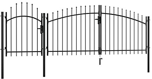 Gartentor Stahl, robustes Sicherheitstor, 2x4 m, pulverbeschichteter Stahl, für Garten, Terrasse oder Innenhof