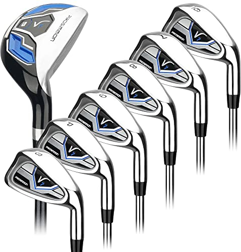 Prosimmon Golf V7 Iron Set 6-SW (Steel Shafts) + Hybrid (Graphite), Mens Right Hand