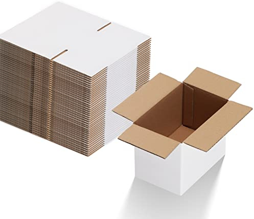 EYMPEU 40-pack kartonglådor 15,3 x 10,2 x 10,2 cm, vit fraktlåda, små postförpackningslådor