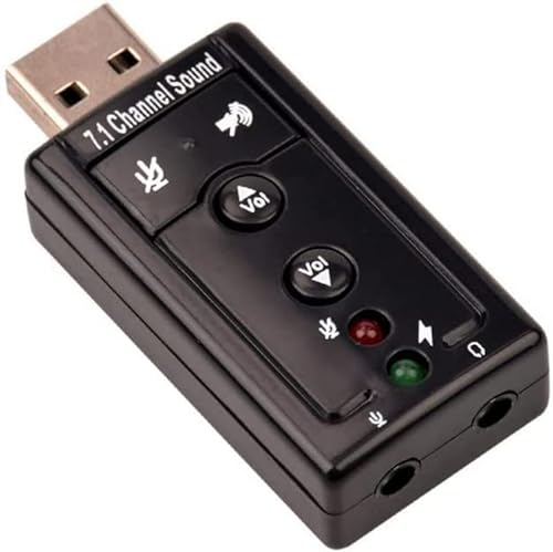 Tarjeta de Sonido USB 2.0 7.1 con Efecto de Sonido estéreo, 3D Teclas de función de Control de Volumen micrófono