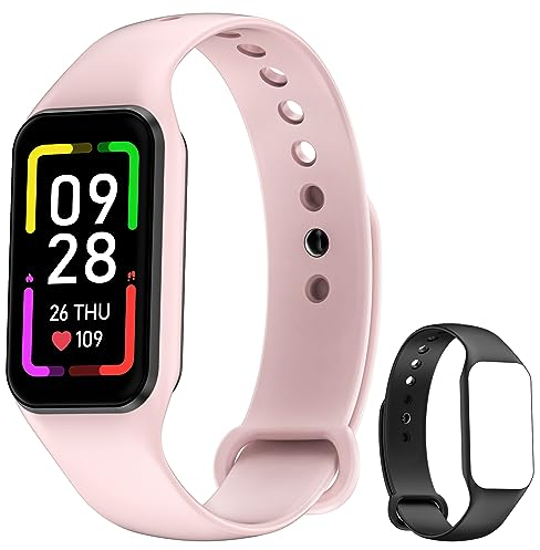 Blackview Smartwatch Damen Herren, Fitnessuhr 1,47'' Farbdisplay, Fitness Tracker mit Schrittzähler Schlafmonitor Herzfrequenz, Sportuhr mit 24 Sportmodi Smart Watch für Android iOS (2 Armbänder)