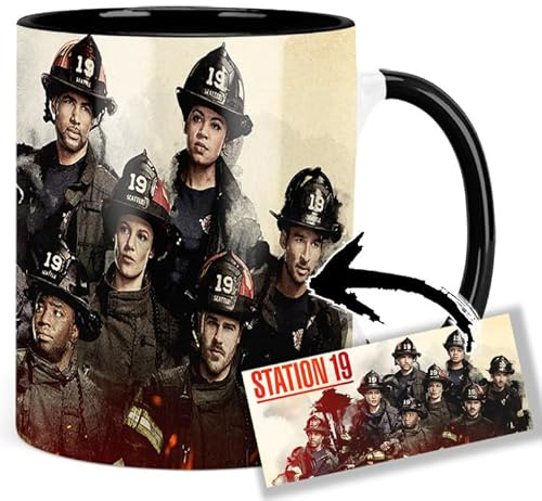 Station 19 Danielle Savre Jaina Lee Ortiz Tasse Innen & Henkel Schwarz Keramikbecher Mug