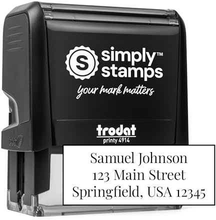 Custom Address Stamp - 20 Font Options - 3 Line Self-Inking Address Stamp - Up to 3 Lines of Customized Text | Multiple Ink Color Options (1, Xtra Large)