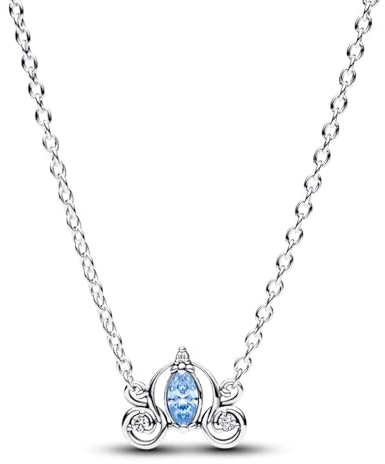 PANDORA Disney Cinderellas Kutsche Collier-Halsketteaus Sterling Silber mit Zirkonia Stein, Größe 45cm, 393057C01-45