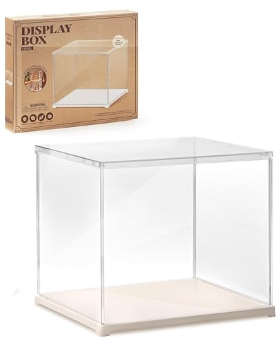 ROWOOD Vitrine en Acrylique, 29 X 24 X 24cm, Boîte D'exposition Claire À Assembler, Antipoussière pour Maison De Poupée, Puzzle 3D, Objets De Collection Ou Rangement Domestique