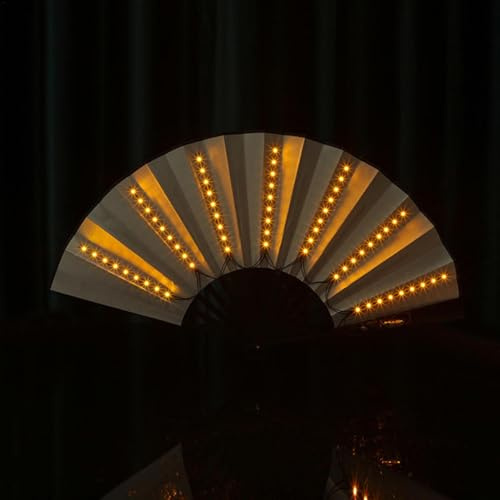 Chinesischer LED-Faltventilator, faltbarer LED-Ventilator, faltbarer LED-Ravee-Ventilator, beleuchteter Festival-Ventilator, Nylon-Tuch, Handventilator, Hochzeit, Heimdekoration, Nachtclub,