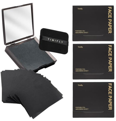 500 Fogli Carta Assorbente per il Viso, Carbone di Bambù Assorbenti Olio Viso con Custodia a Specchio, Salviette Assorbi Sebo, Carta Opacizzanti Viso per Cura della Pelle Grassa