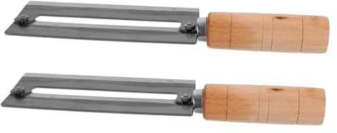 TOPBATHY Coupe-Ananas Éplucheur Multifonction Manche en Bois 2pcs en Acier Carbone Outil Cuisine Pratique pour Ananas et Citrouille pour Usage Personnel la Maison