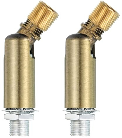 sourcing map Sloped Ceiling Adapter, 180 Degree 46x15mm M10 Fine Thread Sloped Ceiling Light Fixture Adapter Kit for Ceiling Pendant Light Chandelier Track Suspend(Copper, Pack of 2)