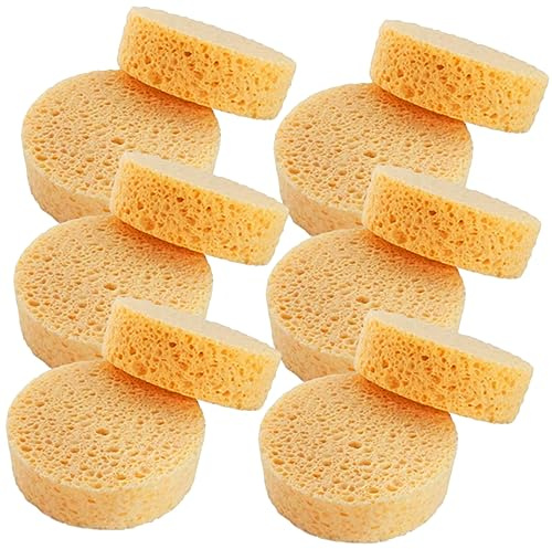 Healeved 25piezas Limpiadora Facial Esponjas Faciales Redondas De Celulosa Para Limpieza Esponja Desmaquillante Para Lavar La Cara