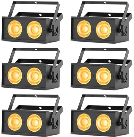 6PCS Mini Projecteur Par RGBW COB 150W, Stroboscope Actif au Son d-mx512 avec Faisceau 36° pour DJ Scène Fête Mariage Discothèque