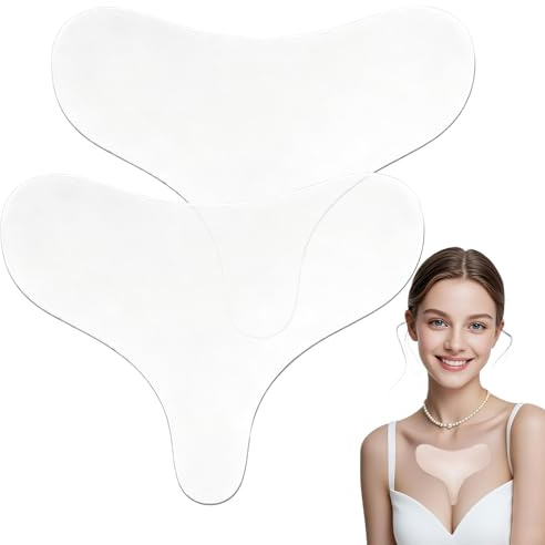 2-pack Återanvändbara Silikonplåster mot Rynkor på Bröstet, T-formade Anti-wrinkle Patches för Smoothing, Tvättbara Hudvårdsprodukter