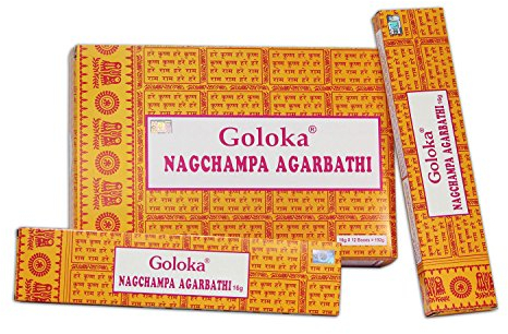 Goloka Nag Champa Räucherstäbchen, 16 Grms x 12 Schachteln , 12 Stück (1er Pack)