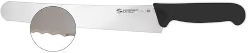 Sanelli Ambrogio Supra Cuchillo con Hoja Curva repostería 26 cm Acero Inoxidable Color Acero/Negro 42 x 6 x 3 cm