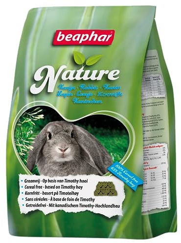 BEAPHAR - Nature Kaninchen - Für Nager Und Kleinsäuger - Getreidefrei, Hoher Rohfasergehalt, 30 Verschiedene Gräser Und Kräuter - Unterstützt Gesundheit Und Wohlbefinden - 3 kg