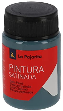La Pajarita Pintura Satinada al Agua Azul Metal 35ml – Pintura Multisuperficie, Acabado Satinado, Alta Cubrición