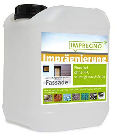 IMPREGNOFassade Fassadenimprägnierung Schlagregenschutz Versiegelung Fassaden Mauer Abdichtung Fassadenschutz Mauerschutz Schutz Abdichtung (10 Liter)