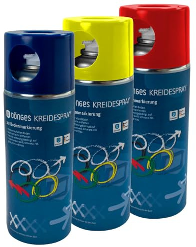 Dönges Kreidespray zur Bodenmarkierung schwarz | 6 x 400 ml Spraydosen | anwendbar auf verschiedenen Oberflächen | Markierungsspray, Bodenmarkierungsspray, Eventspray