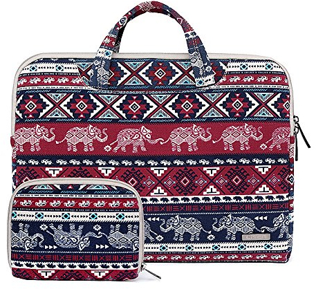 ZiXing 15.6 Pouce Housse en Toile pour Ordinateur Portable Sac pour PC Portable avec poignée de Transport & Side Pocket pour Macbook/Netbooks/Ultrabooks/iPad Pro Red