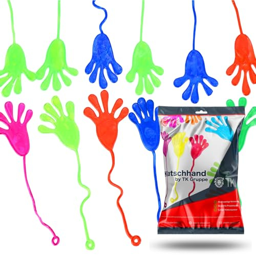 12x Klatschhand Kinder Mitgebsel & Gastgeschenke & Give aways - Glibberhand als Party Mitbringsel für Jungen & Mädchen - Kindergeburtstag Geschenke