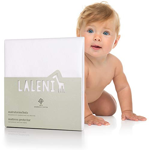 Laleni Inkontinenzunterlage wasserdicht & atmungsaktiv 70x100 cm für Babys | Molton Matratzenauflage aus Baumwolle | Matratzenschoner | Inkontinenz Bettunterlage | Wickelauflage 70x100 cm zuschneidbar