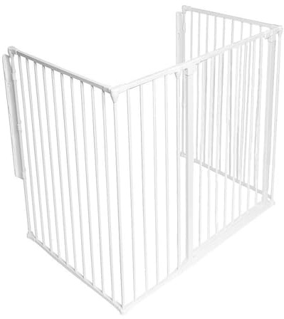 Safetots Extra Hoher MehrPanel Kaminschutzgitter, 77cm Tief x 118cm Breit, Weiß, 105cm Hoch, Kind und Haustierschutz vor Feuer, Baby und KleinkindFeuerschutz, Sicherheitsbarriere für Kamine
