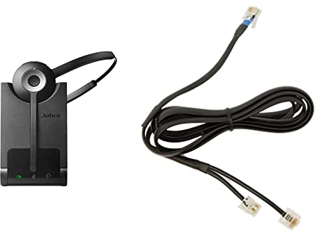 Jabra 14201-10 GN9300 DHSG Gord & Pro 920 Mono nutzerfreundliches Office Headset kabellos DECT für Festnetztelefone, bis zu 120m Reichweite, Geräuschunterdrückung, HD-Voice, Ladeschale inkl., schwarz