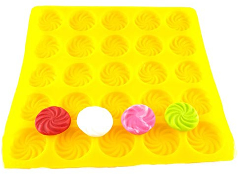Swirl 25 Cavity Flexible Silicone Molds for Cream Cheese Mints, Chocolate, Fondant, Gummy, Fat Bombs, Ice Swirls, Soap, Buttercream, Butter, Candy Melts, Cookie Dough, Mousse