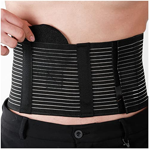 Armor Adult Flexible Umbilical Hernia Support Belt for Relief of Abdominal Pain and Pressure, Stretchy Elastic Tummy Control Comfort, Black Color, Size X-Large for Men and Women