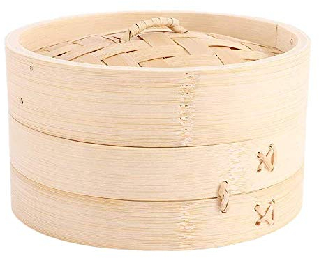 Bamboo Steamer, Bamboo Steamer Basket, Bamboo Cooking Lid with Set-10cm