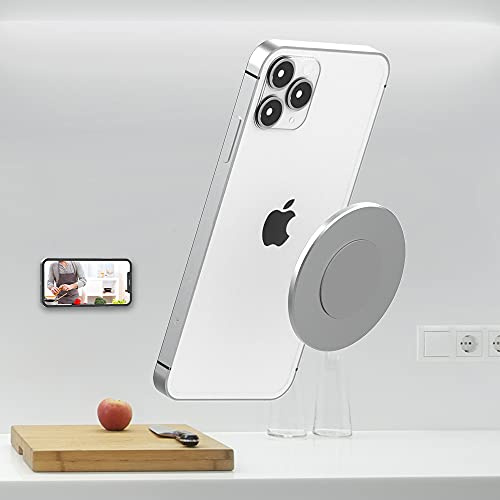 Magnetisk sugkopp vägghållare för iPhone 15/14/13/12-serien, väggmontering för iPhone 15/14/13/12, pro, mini, Pro Max, 2-pack, med Command Strip lim