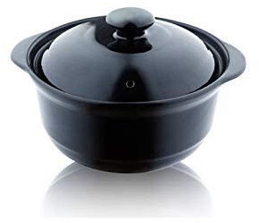 Ollas Soperas Cazuela de cerámica redonda de primera calidad con tapa negra anti-desbordamiento de arcilla de arcilla olla de tierra olla de cocina 1,2L / 2.4L / 3.2L / 4.4L Olla de sopa ( Size : D )