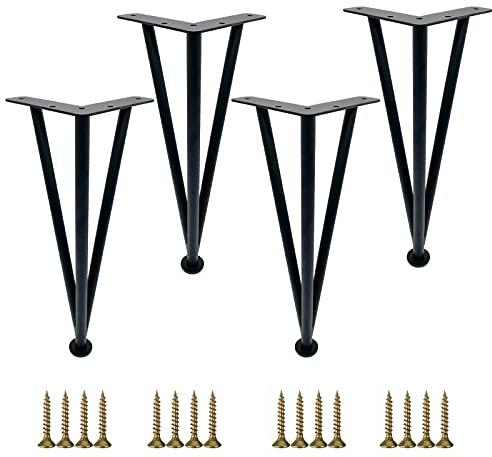 Jolan Metall Tischbeine Möbelfüße,4 Stück,10cm 15cm 20cm 25cm 30cm 35cm 40cm, Verstellbare Möbelbeine, Tischfüße, Für Schreibtisch, Sofas, Schränke, Couchtische Möbelfüsse,Black-25cm/9.8in
