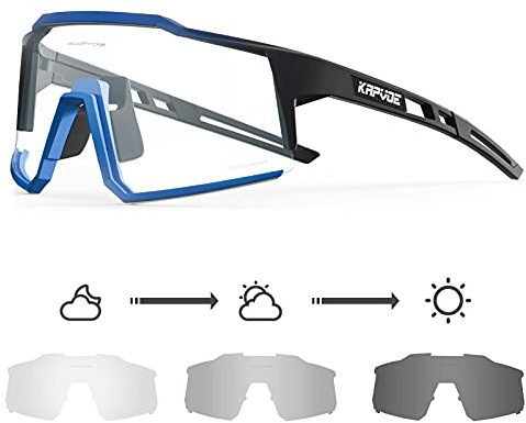 KAPVOE Photochromic Cycling Sunglasses for Men and Women K9022