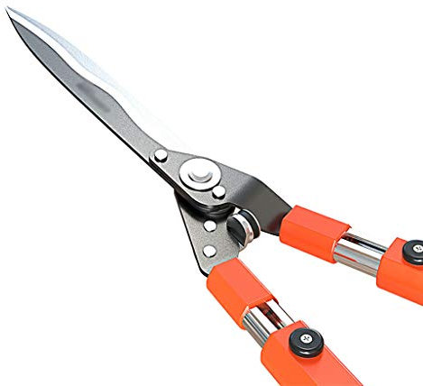 Garten-Heckenschere, Astschere mit rutschfestem Griff, ausziehbarem Stahlgriff, Heckenschere zum Trimmen von Rändern, mit Schutzhandschuhen, Buchsbaum und Sträuchern
