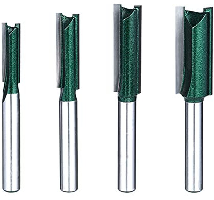 Straight Router Bit, Gasea 4pcs 1/4 Shank Double Flute Straight Dado Router Bits Woodworking Milling Cutter Tool 1/4, 5/16, 3/8, 1/2