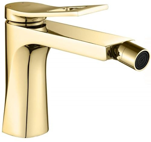 Rea Bidetarmatur SOUL GOLD Mischbatterie für Bidet aus Messing Einhand-Bidetbatterie für Toilette Bad WC (Gold)