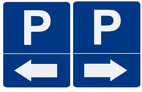 Parkplatzschild - Pfeil Links Rechts - Hinweis Schild aus Kunststoff für Ihren Parkplatz in verschiedenen Größen und Bohrungen