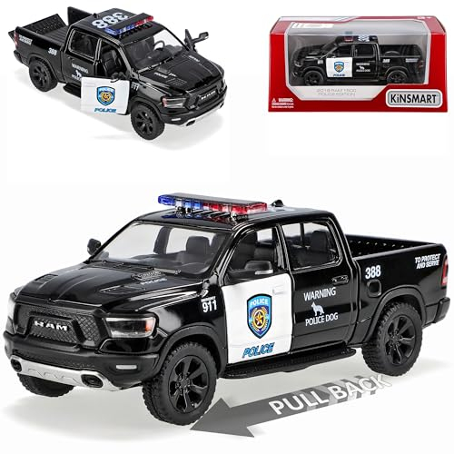 Dodge Ram 1500 Pick-Up Doppelkabine Police Polizei USA Schwarz 5. Generation Ab 2019 ca 1/43 1/36 Modell Auto