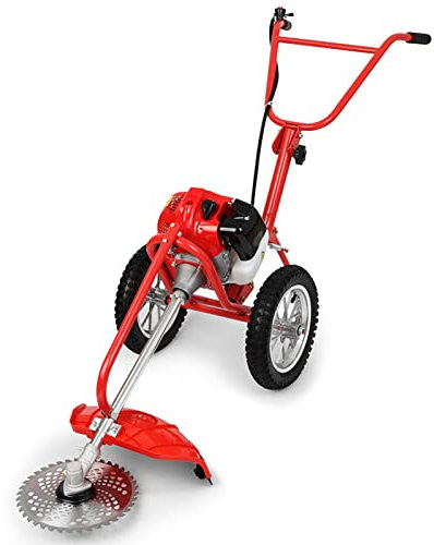 Suuim Tondeuse à Gazon à Essence à conducteur Marchant, Petit désherbage Multifonction 42,7 CC, scarificateur Domestique avec Moteur 2 Temps, Tondeuse à Gazon à Essence