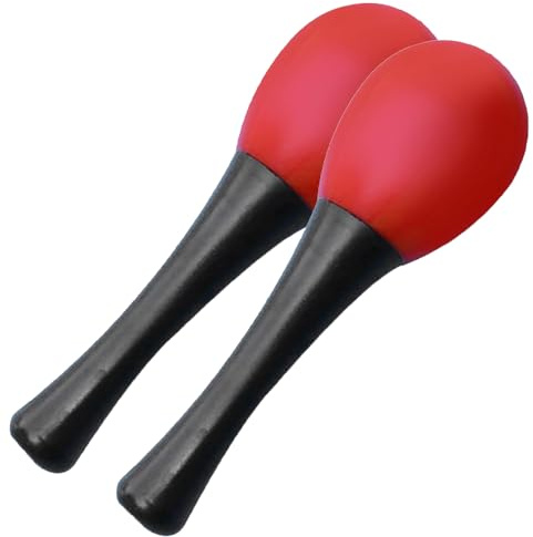 Norhogo Oval Maracas für Kinder, Egg Shaker Maracas, Paar Percussion Shaker für Schulen und Percussiongruppen (Rot)