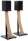 EXIMUS One Pair Fixed Height Universal Speaker Floor Stands with Real Wood - Oak - 290 Series